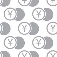New Yen coin seamless pattern