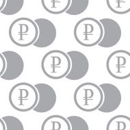 New Rouble coin seamless pattern