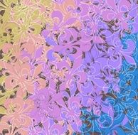 Colored fleur de lis pattern