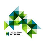 Geometric triangle mosaic pattern element isolated on white N111