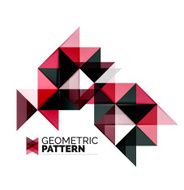 Geometric triangle mosaic pattern element isolated on white N116