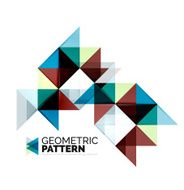 Geometric triangle mosaic pattern element isolated on white N123