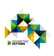 Geometric triangle mosaic pattern element isolated on white N125