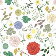 Vintage Peony Seamless Pattern N7