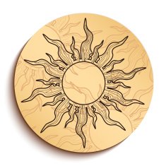 Ethnic Wooden Plate with Hearts Isolated on White