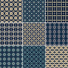 Set of 9 seamless geometric patterns N5