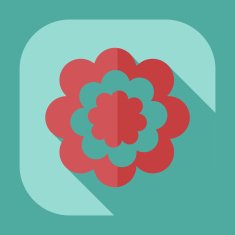 Flat modern design with shadow icon flower N16