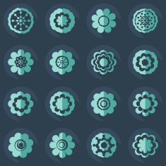 Flat modern design with shadow icon flower N19