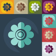 Flat modern design with shadow icon flower N21