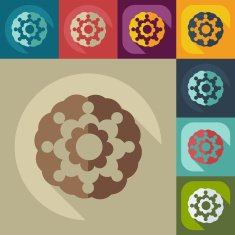 Flat modern design with shadow icon flower N22