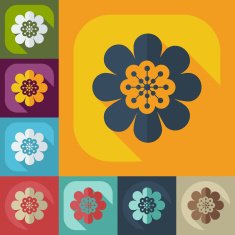 Flat modern design with shadow icon flower N23