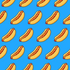 hot dogs on blue background N2