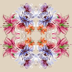 Flowers Roses lilies and camomile N28