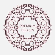 Vector geometric frame in mono line style Monogram design element N34