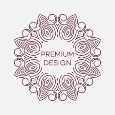 Vector geometric frame in mono line style Monogram design element N35