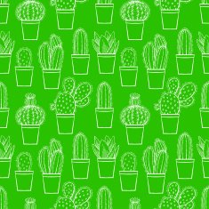 seamless green little cactuses