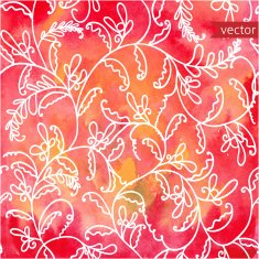 watercolor background with seamless floral pattern N2