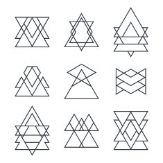 Set of geometric shapes for your design Trendy hipster logotype