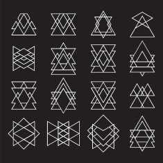 Set of geometric shapes for your design Trendy hipster logotype N2