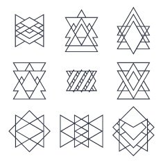 Set of geometric shapes for your design Trendy hipster logotype N3