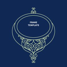 Decorative vector monogram for design line art frame