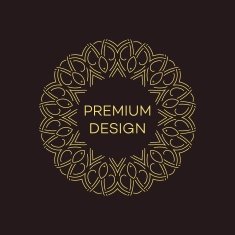 Vector geometric frame in mono line style Monogram design element N38