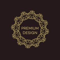 Vector geometric frame in mono line style Monogram design element N39