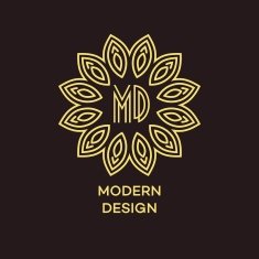 Vector geometric frame in mono line style Monogram design element N40