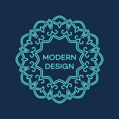 Vector geometric frame in mono line style Monogram design element N41