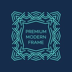 Vector geometric frame in mono line style Monogram design element N43
