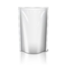 Blank realistic plastic pouch isolated on white background Vector