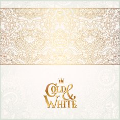 elegant floral ornamental background with inscription Gold and W N6