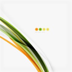 Orange and green wave line design nature eco concept N10