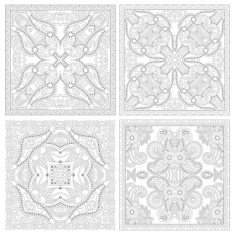 unique coloring book square page set for adults N14