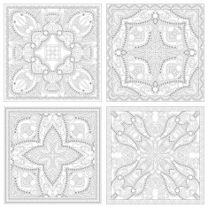 unique coloring book square page set for adults N15