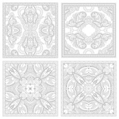 unique coloring book square page set for adults N16