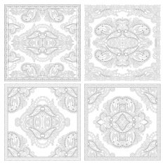 unique coloring book square page set for adults N18