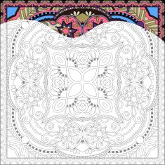 unique coloring book square page for adults N7