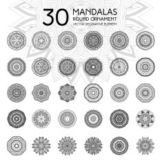 Set of black and white mandalas N3