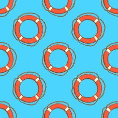 Sketch life bouy in vintage style