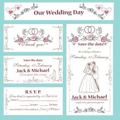 Wedding invitation thank you card save the date cards