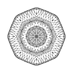 Mandala Round oriental pattern in indian style N17