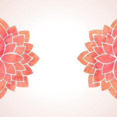 Watercolor red flower patterns Vector background N2