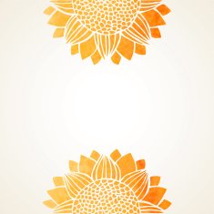 Vector illustration with watercolor sunflowers