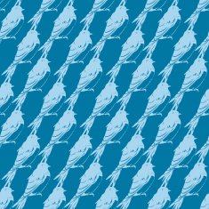 Vector Blue Diagonal Stripes Swallow Silhouettes Seamless Pattern