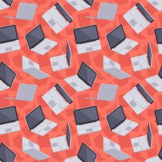 Gray laptop seamless pattern