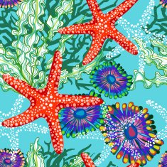 vector pattern with sea underrwater floral N5