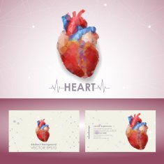 Icon heart science design element template with business card