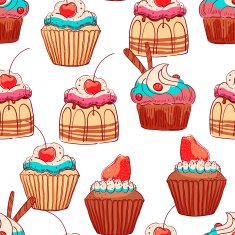 seamless cute cupcakes