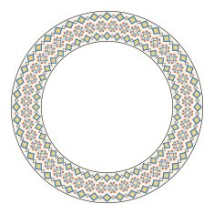 Traditional Slavic round embroidery N14